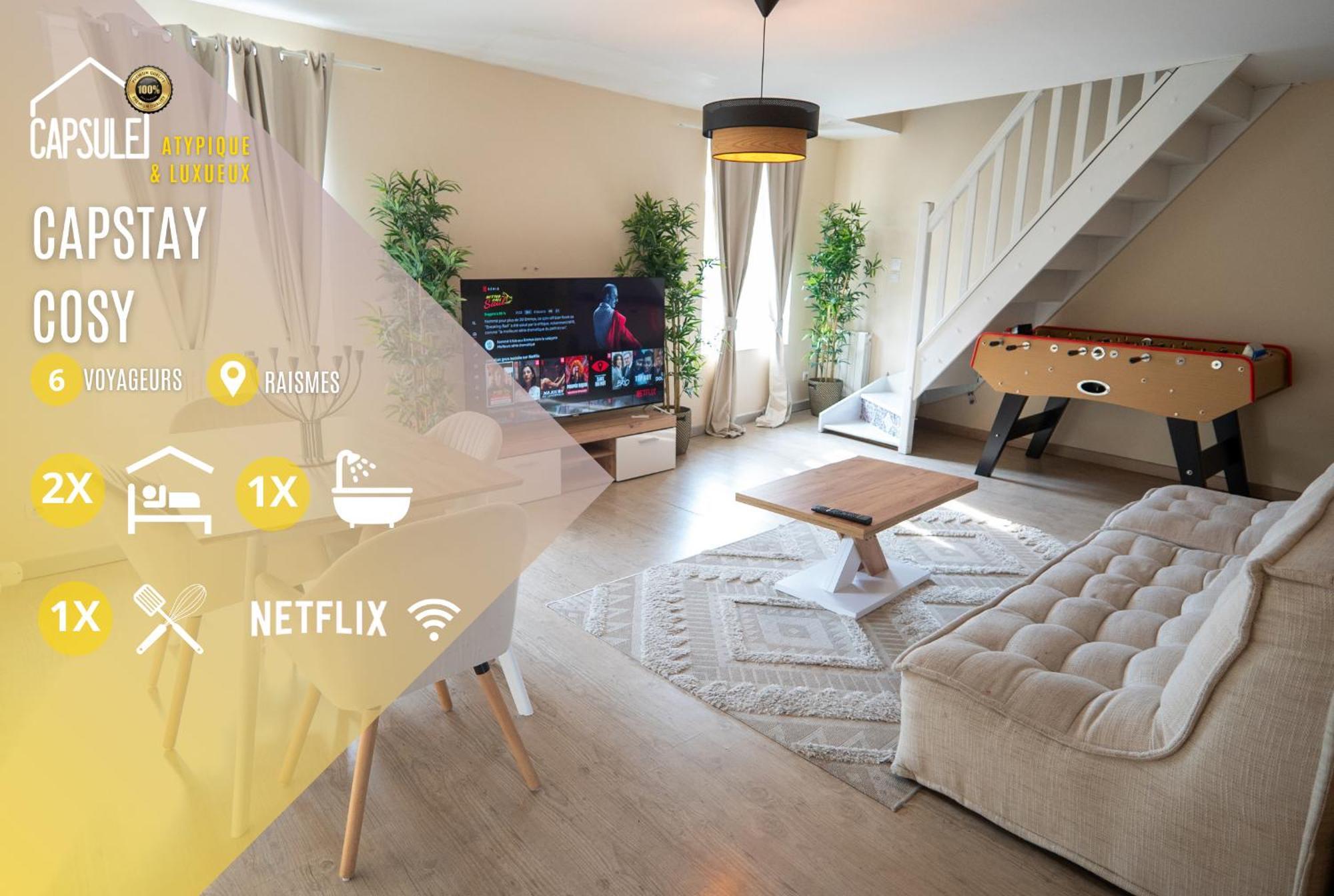 Apartment Capstay Cosy Centre 2 Babyfoot & Netflix Raismes